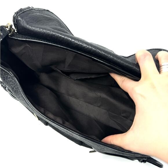 Fendi B. Bis Vintage Black Leather Flap Shoulder Bag - Picture 6 of 11